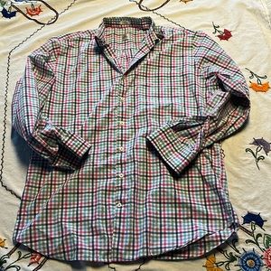 Peter Milar L long sleeve cotton plaid shirt
